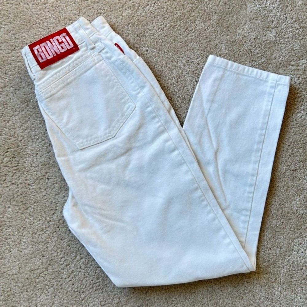Bongo High Waist Tapered Leg Vintage Jeans in White - Size 3